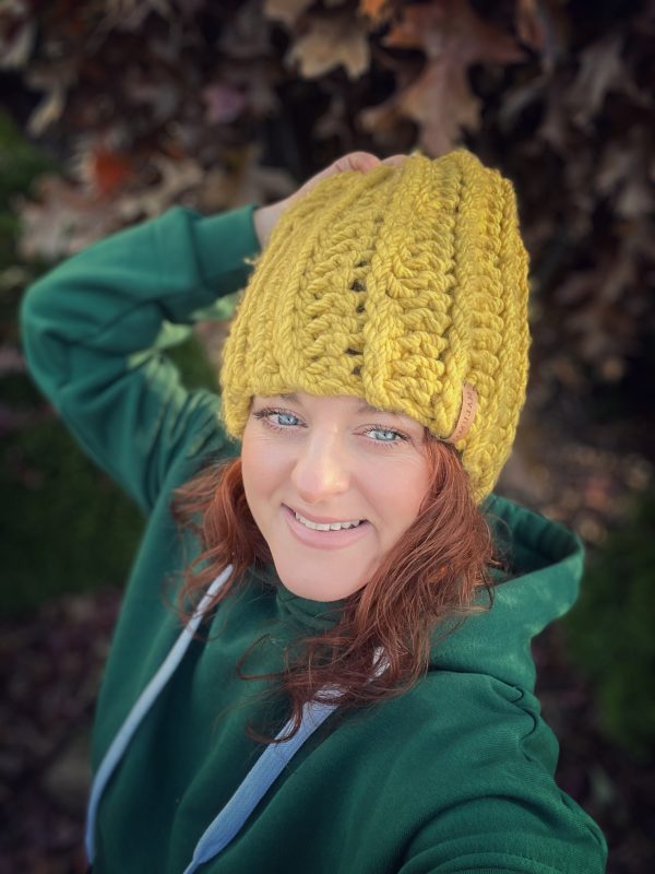 beanie MUSZTARDOWA